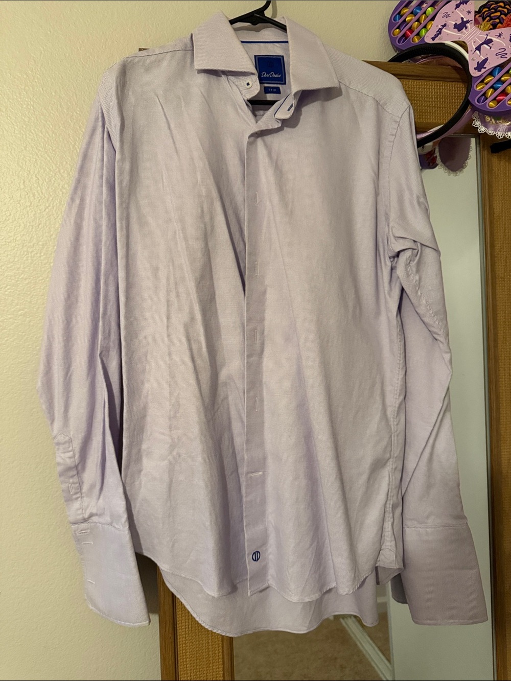 David Donahue Light Lavender Long-Sleeve Dress Shirt